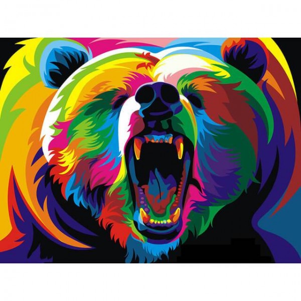 Colorful Roaring Bear