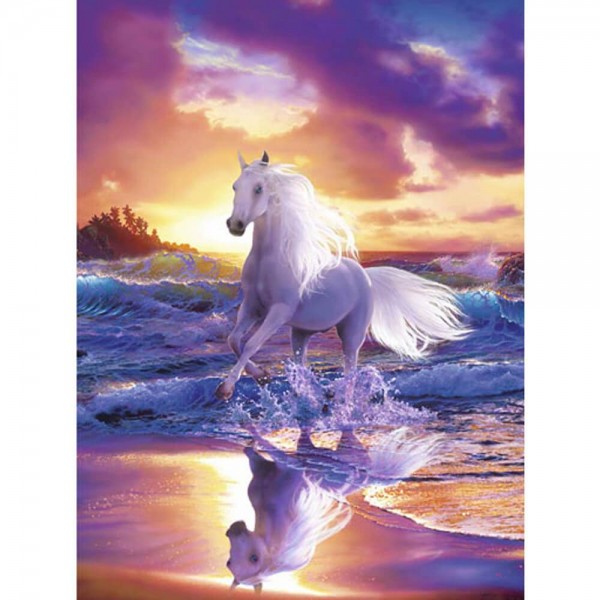 Seaside White Horse