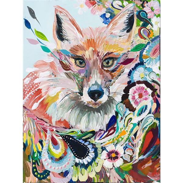 Abstract Floral Fox