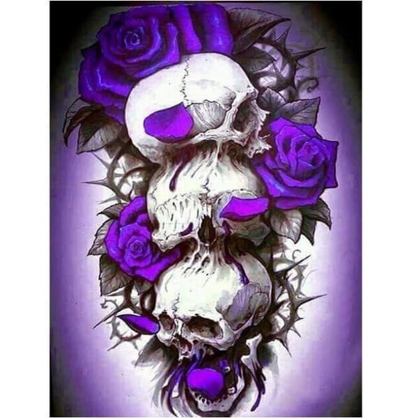 Purple Rose Skulls