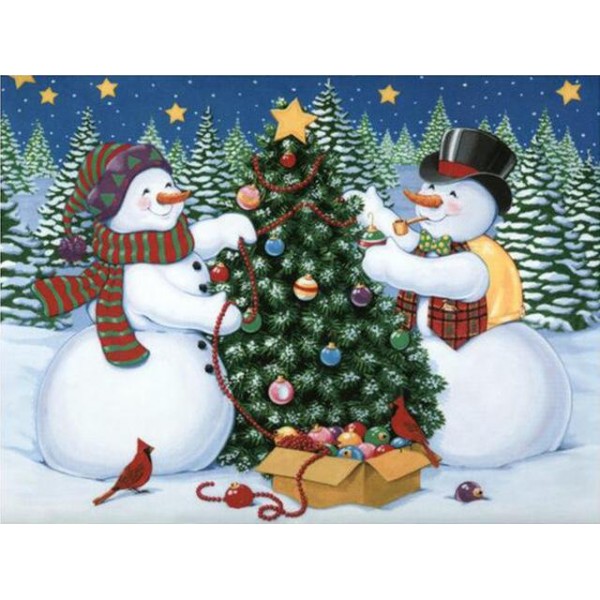 Snowman Decorate Christmas Tree