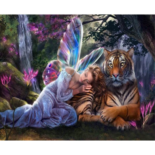Angel Girl And  Tiger