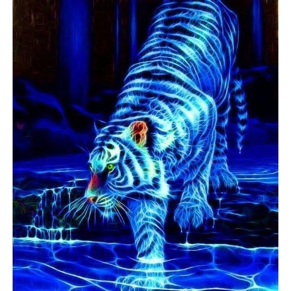 Blue Neon Tiger