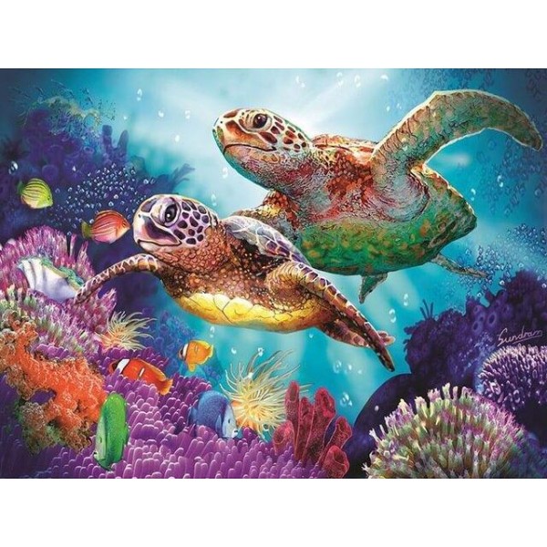 Two Sea Turtles