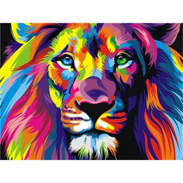 Colorful Lion Face