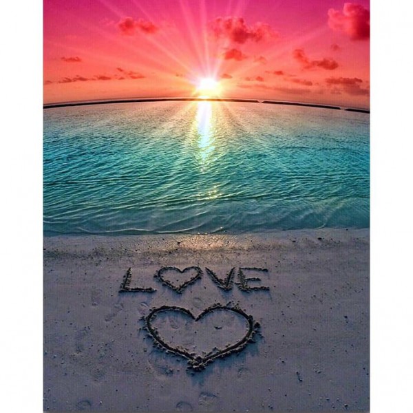 Sunset Heart On Beach