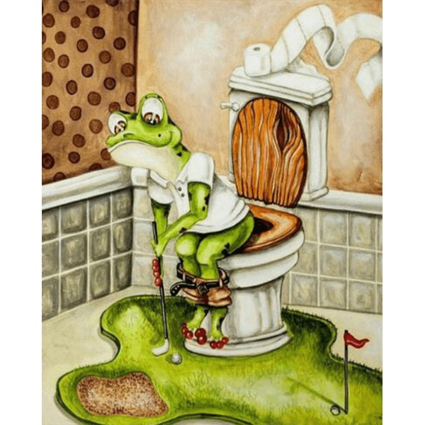 Golf Toilet Frog
