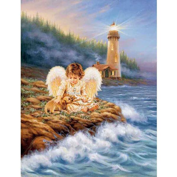 Angel Lighthouse Painting