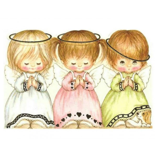 Three Little Angel Girls Praying
